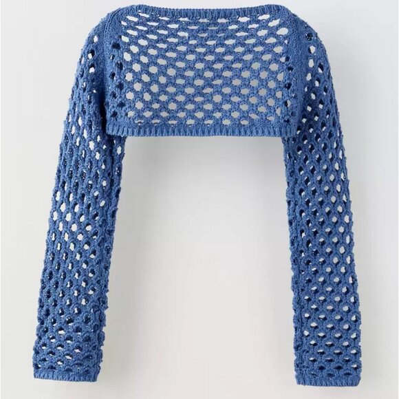 Zara Open Crochel Knit Shrug Sweater - Picture 2 of 3